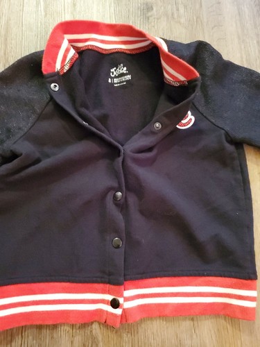 Justice For Girls Size 8 black red light weight jacket LOVE Euc Ships $0 - Picture 3 of 5