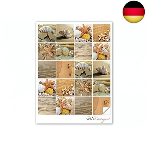 GRAZDesign Fliesenaufkleber Strand Bad - Fliesen zum Aufkleben Muscheln Sand | - Bild 3 von 4