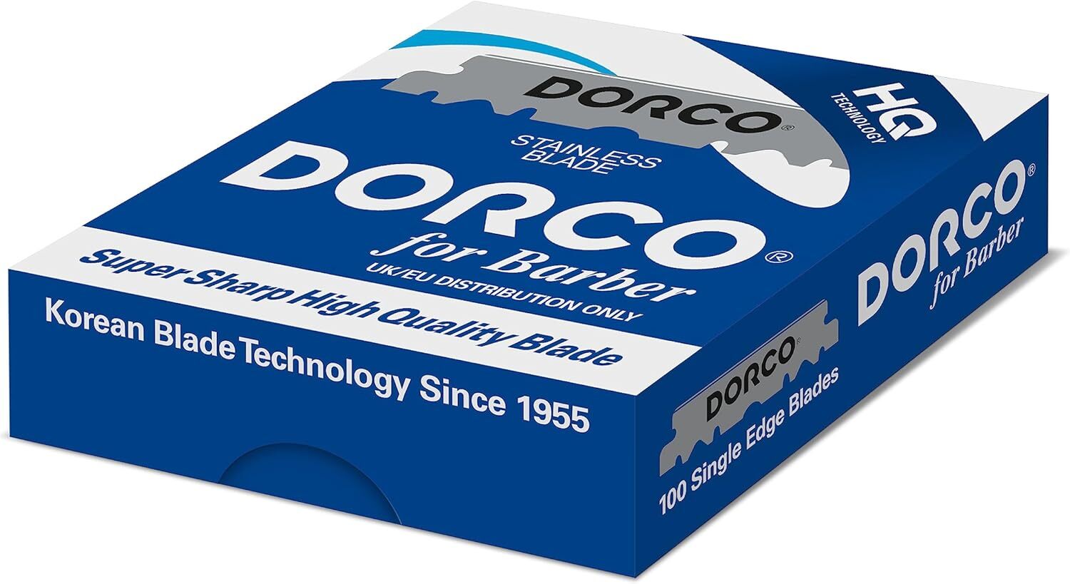 Dorco Stainless Steel Single Edge Razor Blades 100ct - Blue - 2 Pack