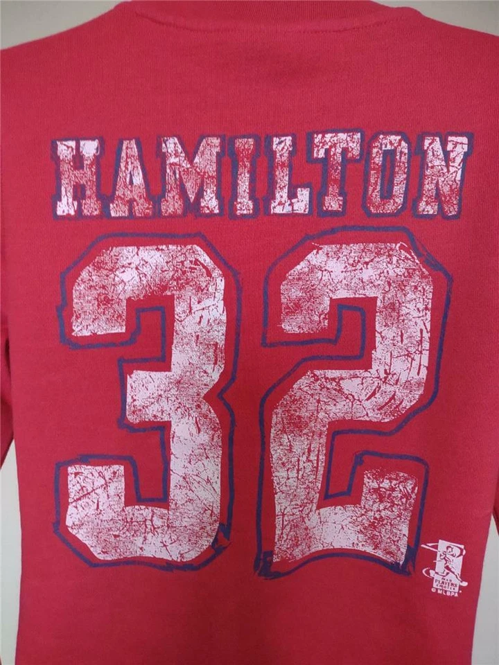 Nueva Sudadera Roja Remendada Texas Rangers #32 Josh Hamilton Jóvenes Niñas Talla M Foto 4 de 4