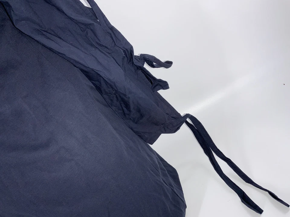 Tory Burch Dress XS Navy Blue Cotton Crew Long Sleeve Ribbon India YGI J2-92 - Image 4 of 4