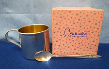 VINTAGE SILVER   COMMUNITY   BABY CUP in BOX with SPOON   NO MONO