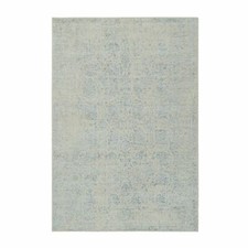 6'2" x 9' Gray Wool and Silk Jacquard Hand Loomed Tebraz Design Rug R64549