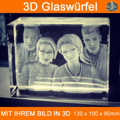 R130 Glas 3D Gravur Hochzeit Geschenkidee 2D Foto in 3D Weihnachtsgeschenke Tier