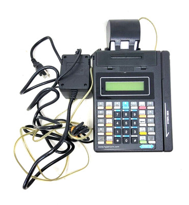 Hypercom T7P-F 512K Credit Card Machine with Power Adapter Cord Plug (Untested).
