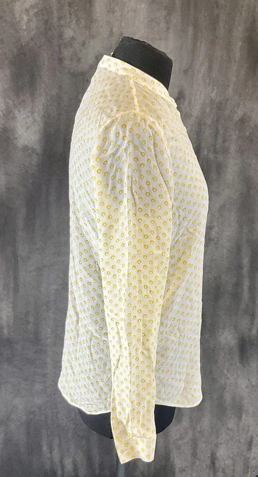 M.i.h Jeans Collarless Evelyn Shirt Buttercup Print yellow women's small tags K3 Foto 3 de 4