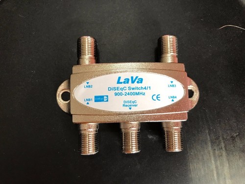 Lavasat 4x1 DiSEqC Wideband Switch Premium FTA Connect 4 Satellite Dishes 4 LNB