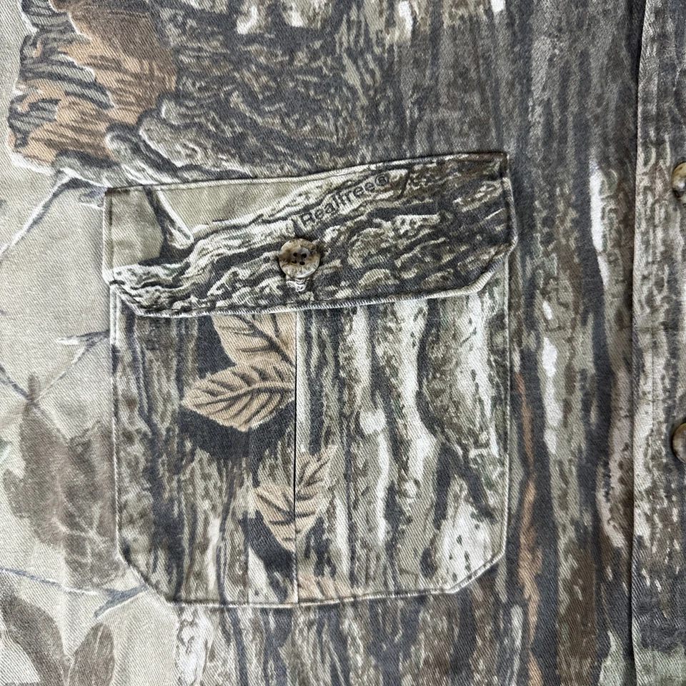 Vintage Duxbak Realtree Camo Hunting Button Up Canvas Shirt Mens XL - Image 4 of 4