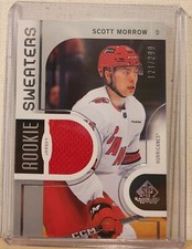 2024-25 upper deck hockey sp game used rookie sweaters scott morrow rs-sm