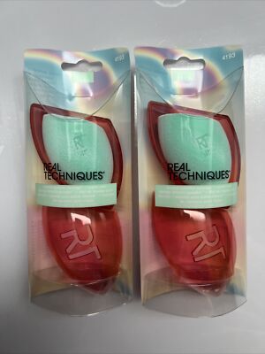 Real Techniques Miracle Powder Sponge Make-up Foundation  & travel case 2 Stck