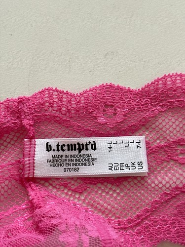NWT! Lot of 3 b.tempt'd Sz L Lace Kiss Thong Panties Underwear 970182 Blue Pink - Picture 5 of 7