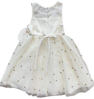 white christmas dresses Cream Elegant Gold Crush Embroidered Gown for Women 8 Meter main image 1