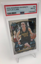 2022 CAITLIN CLARK ROOKIE Trading Card BOWMAN UNIVERSITY #50 WNBA graded PSA 8