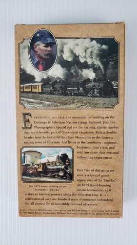 Spirit of Mountain Railroading VHS 1996 Durango Silverton Narrow RR -Tape Tested - Picture 2 of 3