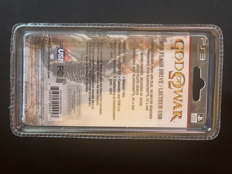 Very Rare God Of War 8GB USB from 2010. BRAND NEW AND SEALED - Image 2 of 2