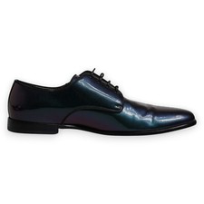DOLCE & GABBANA Shoes Peacock Patent Leather Derby Men Dress EU44 / US11 1050usd