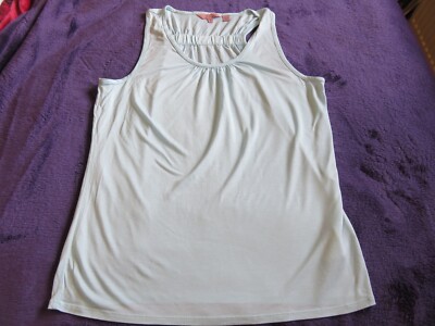 TED BAKER EASY GOING PASTELLBLAU ÄRMELLOS SOMMER TRÄGERTOP UK 12 FEIN JERSEY