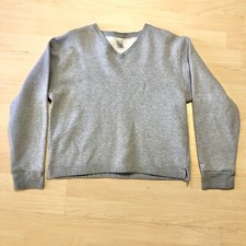 Vintage Russell Athletic Dri-Power Sweatshirt L Women Pullover V Neck Blank Rare