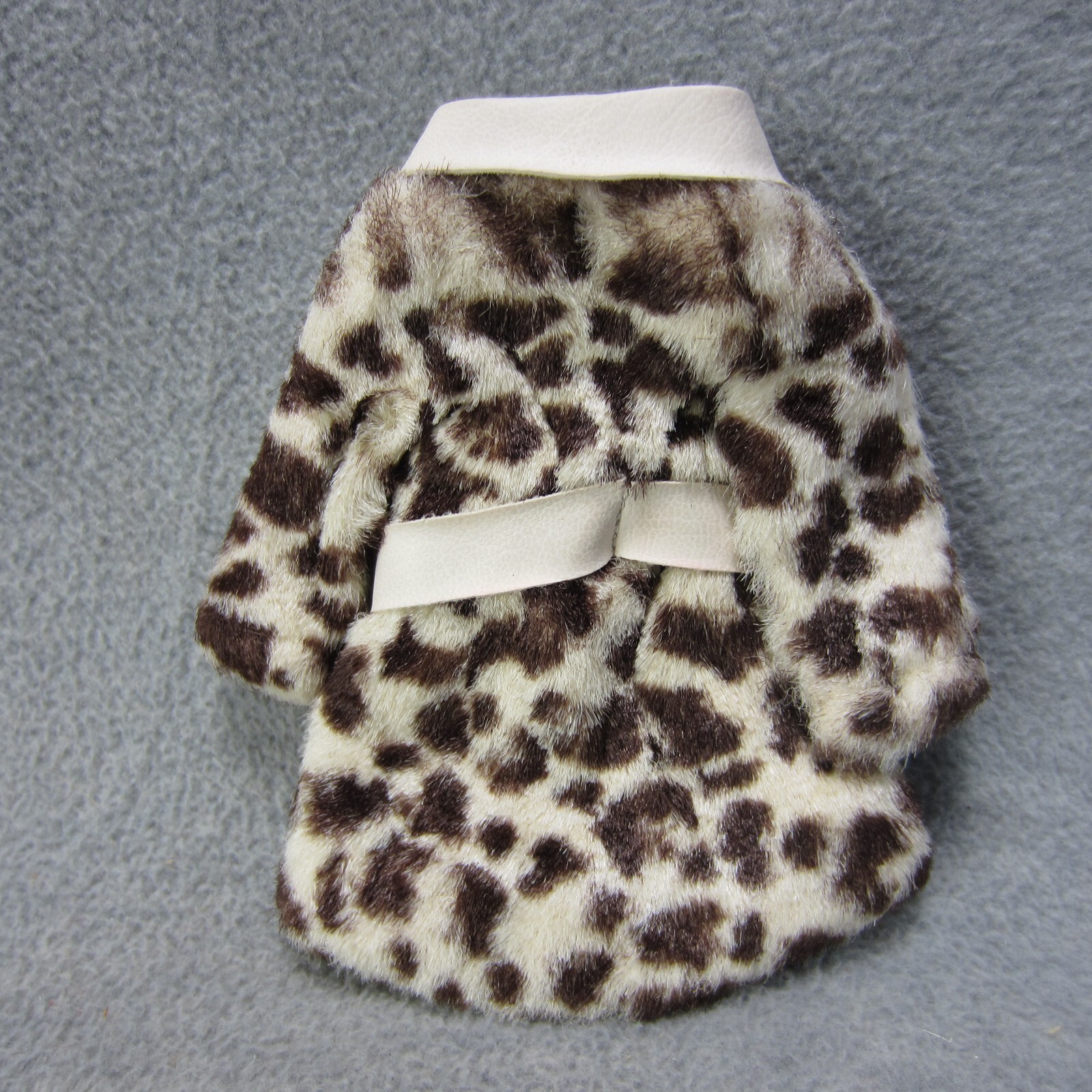 Vintage Francie Barbie bambola cappotto pony #1240 stampa leopardata giacca con cintura