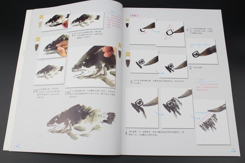 Autoestudio Pintura con Pintura con Pintura con Tinta Sumi-eow Cómo Dibujar Libros de Pez Camarón Cangrejo - Imagen 5 de 12