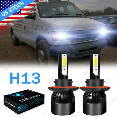 For FORD ECONOLINE E150-E450 2008-2016 - 2Pcs 9008 LED Headlight Bulbs Dual Beam