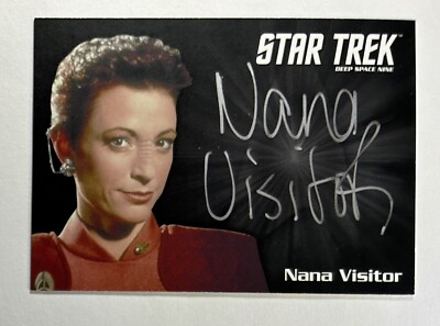 STAR TREK DEEP SPACE NINE HEROES AND VILLAINS NANA VISITOR SILVER AUTOGRAPH CARD