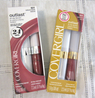 Covergirl Outlast All-Day Lip Color with Topcoat #621 NATURAL BLUSH lot of 2