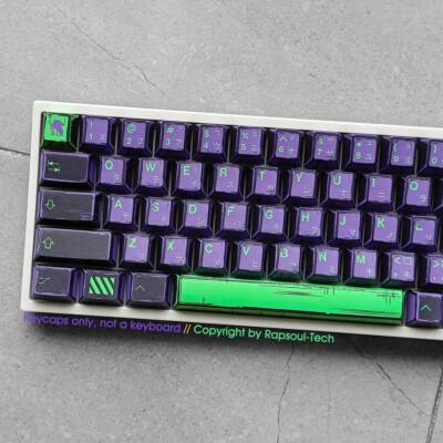 EVA-01 Mecha-01 EVANGELION PBT Keycaps 78keys set for Mini Mechanical Keyboards
