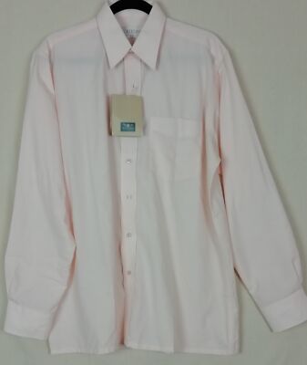 KOUTONS Mens Lt Peach Cotton Blend Long Sleeve Dress Shirt size XL