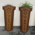 Vtg Syroco Homco Usa Faux Wood Plastic Wall Pockets x2