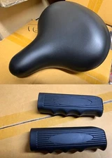 COMBO: BEACH CRUISER BIKE SEAT GRIPS BLACK SOFT