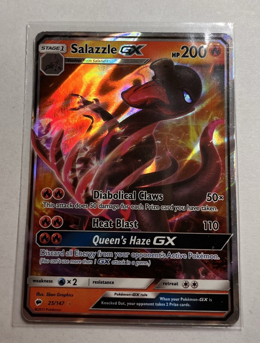 Pokemon SALAZZLE GX 25/147 - Burning Shadows ULTRA RARE HOLO