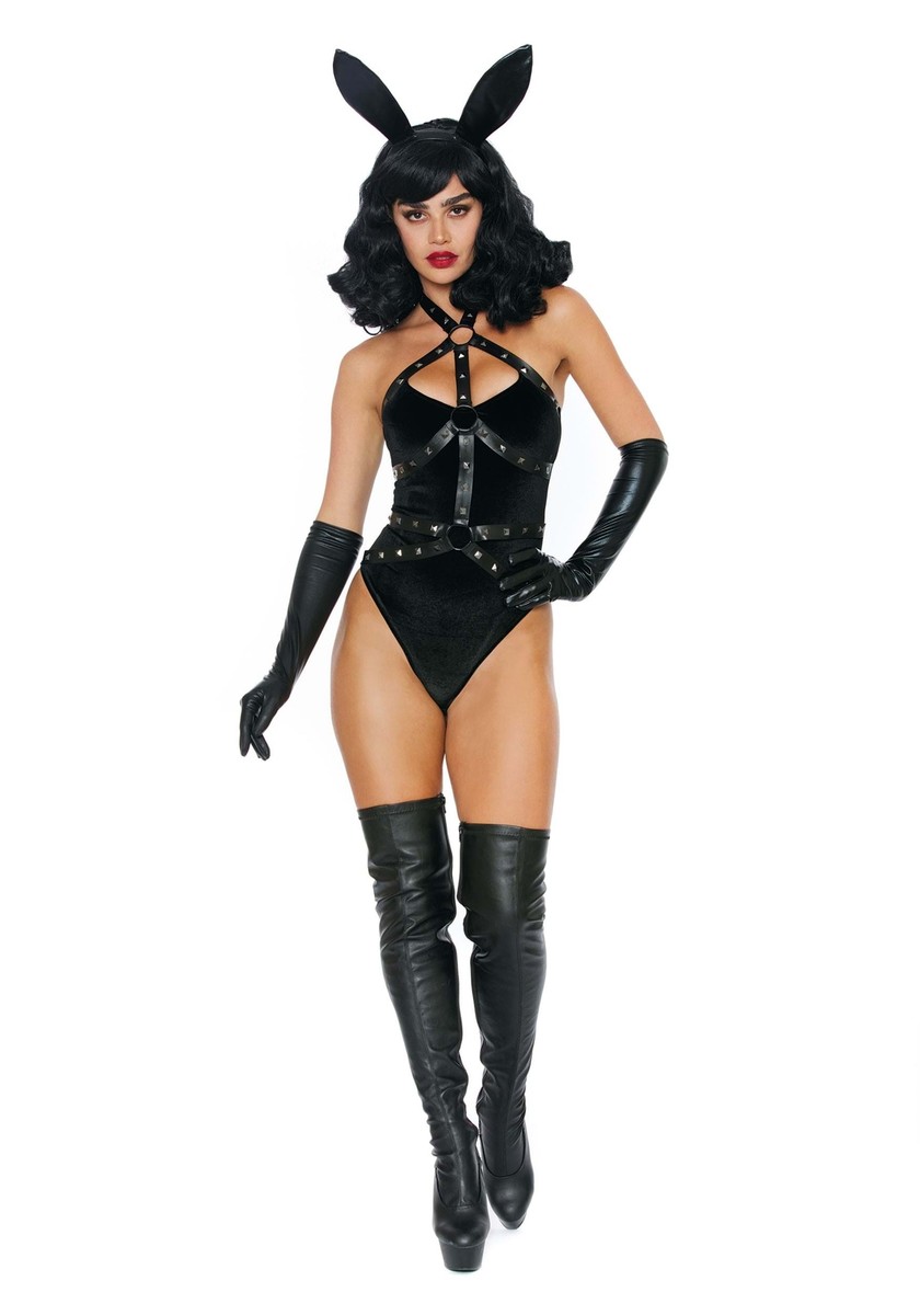 white christmas dresses Sexy Lavender Patent Leather Bad Bunny Halloween Costume – AMIClubwear main image 1