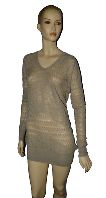 REBECCA TAYLOR SIZE M MEDIUM GRAY WOOL BLEND CROCHET LACE KNIT SWEATER DRESS  | eBay
