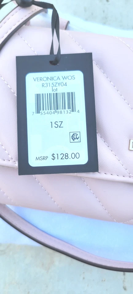 DKNY VERONICA WALLET ON STRING CROSSBODY PURSE CLUTCH 浅粉色 全新 带标签 — 第 4/4 张图片