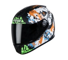 SBH-11 Vision Teschio Nero Opaco con Arancio Casco Integrale L Misura 600mm