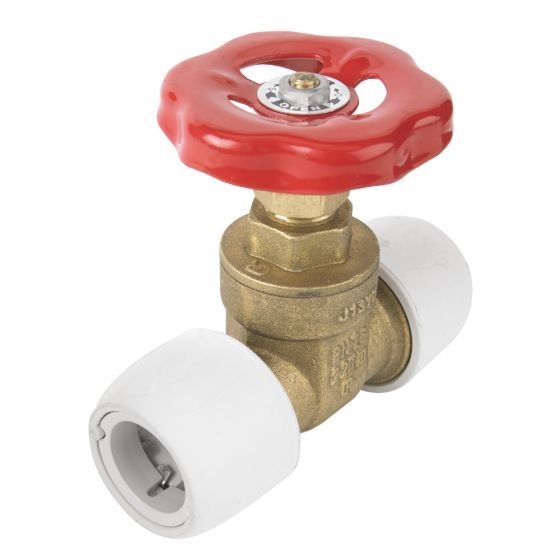 HEP2O Push fit 22mm x 22mm Brass Gate Valve HX35/22W  - FREE POST & VAT INC