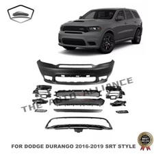 For Dodge Durango 2016-2019 SRT Style Front Bumper Cover Kit with LED Fog Lamps