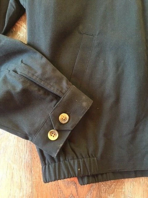 Oxford Golf Jacket Canvas Denim Windbreaker Men s Large Black New