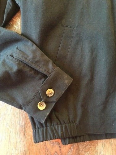 Oxford Golf Jacket - Canvas Denim Windbreaker - Men's Large - Black - New - Picture 2 of 3