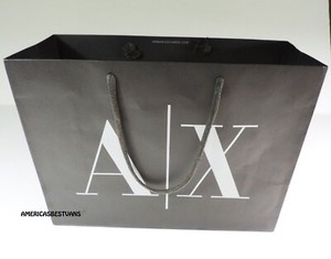 ARMANI EXCHANGE LOT OF 6 MEDIUM PAPER BAG,PRE-OWNER COLLECTORS BAGS BLACK/GRAY