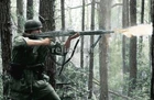 WW2 PICTURE PHOTO GERMAN SOLDIER FIRING A MACHINE GUN 6469