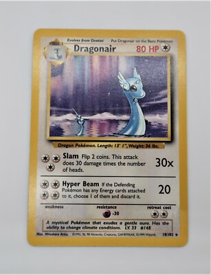 1999 Pokémon Game Base Set Unlimited Dragonair #18/102 | eBay