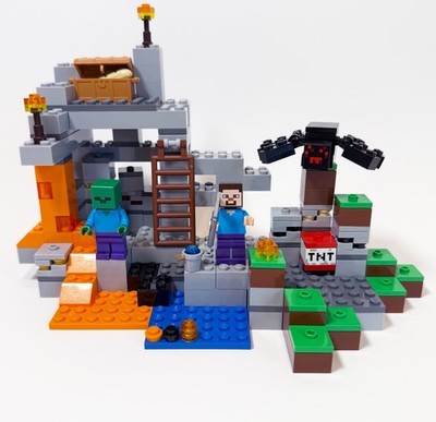 Lego Minecraft 21113 The Cave 100% Complete w/ Minifigs | No Instruction or Box