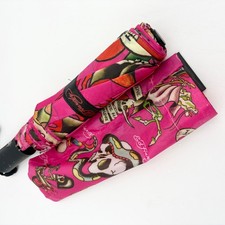 Ed Hardy Pink Skull Snake Auto Open Close Compact Travel Umbrella