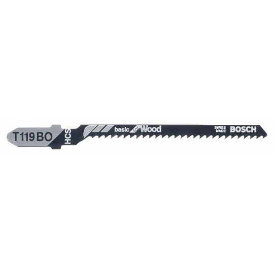 5 Lames scie sauteuse Bosch T119BO 83mm - HCS Coupe Courbe - Bois Contreplaqué - Photo 2/2
