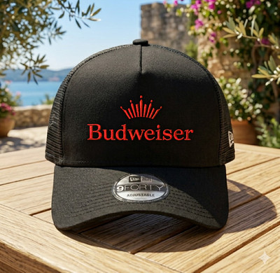 Budweiser Beer Logo Trucker Hat Embroidered Mesh Adjustable Cap