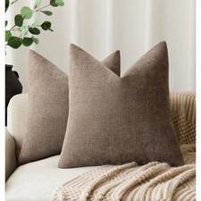 Foidntower Pillow Covers 2 Pack 18x18 Taupe Khaki Throw Cushion New Home Decor