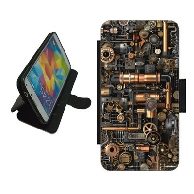 Steampunk Handyhülle Wallet für iPhone Samsung Pixel Flip Cover STE3