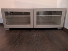 Ikea Besta TV-Bank, Weiß mit Türen Glassvik